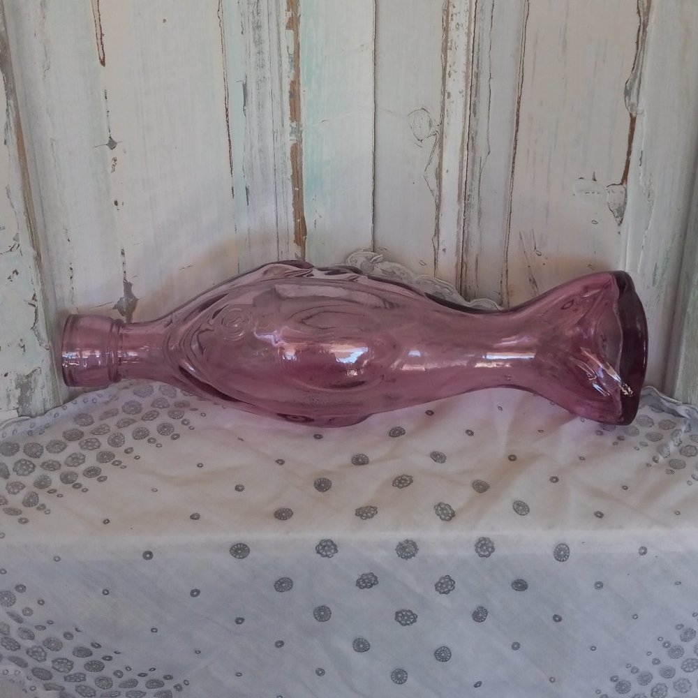 Collection of 8 Magenta and Purple Colored Glass Bottles - Picture 4 of 16